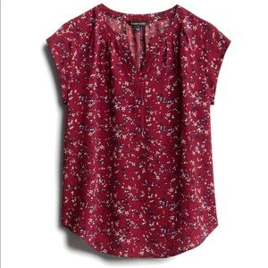 41 Hawthorn Morey Split Neck Blouse from Stitch Fix - Maroon / Crimson Work Top